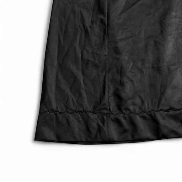 Vintage 60s Aristocrat Nylon Slip Dress Size 36 Black Satin Maxi - Picture 4 of 6